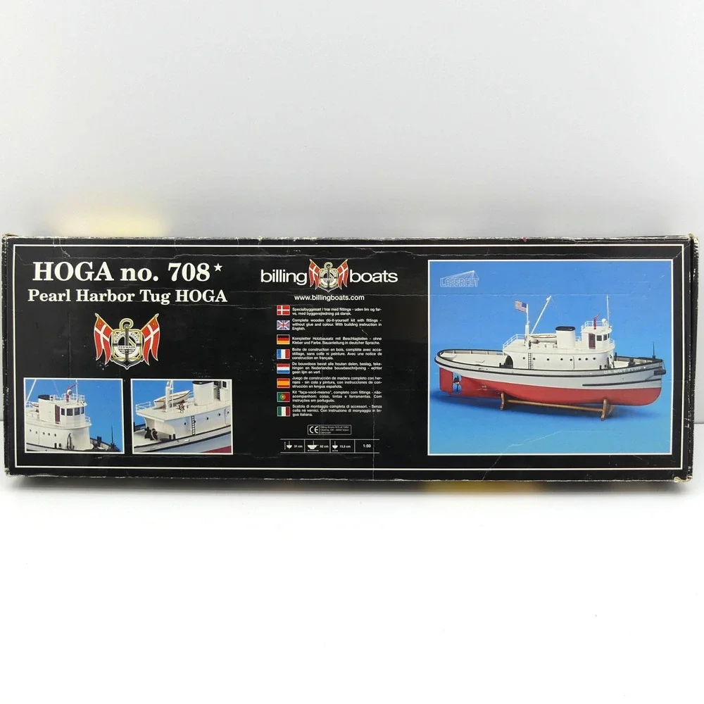 Billing Boats HOGA No.708 Pearl Harbor Tug 1:50 Wooden Model Kit Open Box